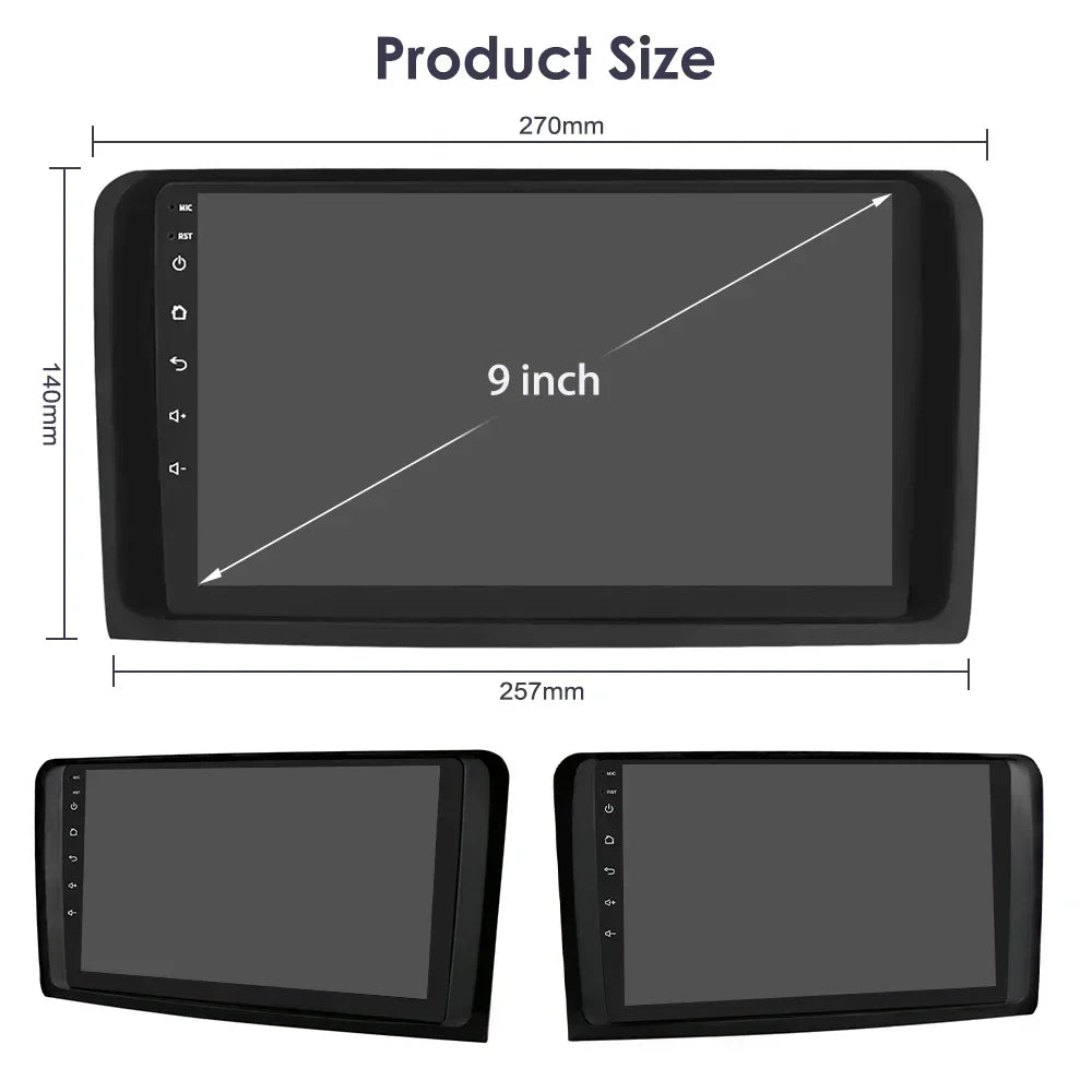Mercedes ML W164 X164 ML350 ML300 GL500 ML320 ML280 GL350  9" Android 14 Carplay Android auto wireless wifi bt gps 4g AUTMMQVN