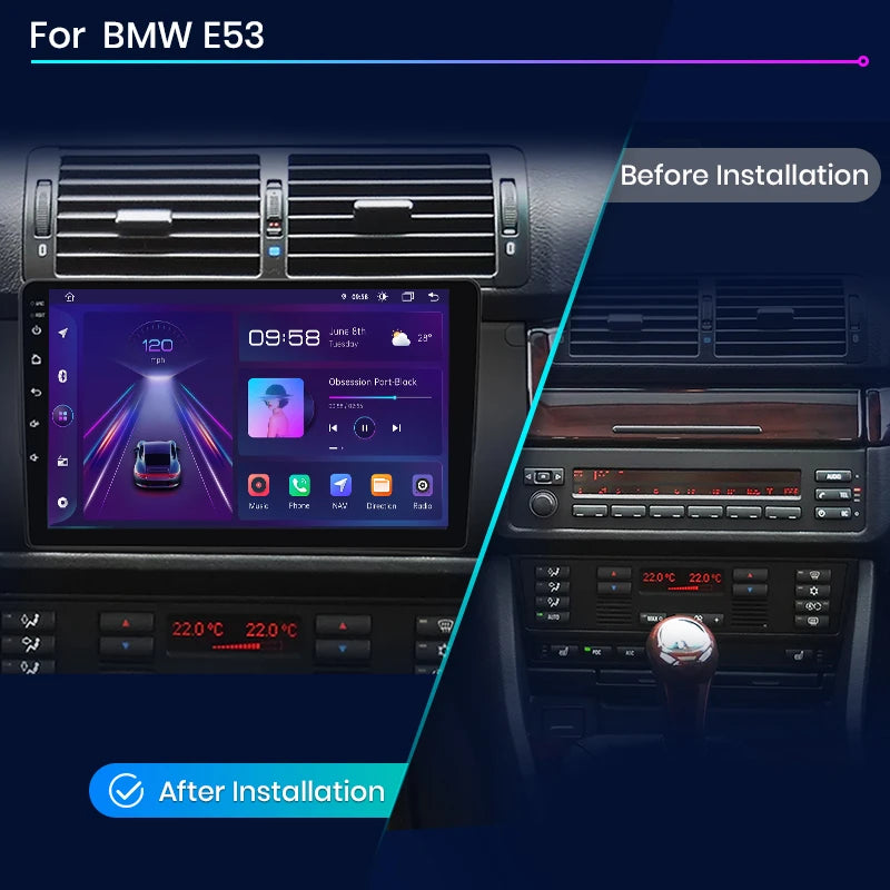 BMW E53 V1 Plus AI Voice Carplay Android Auto Radio RDS WIFI GPS BT  4G Car Multimedia autoradio AUTMBMWE53