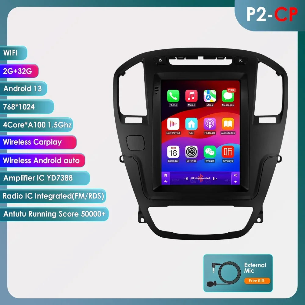 Opel Insignia Buick Regal 2008-2013 9,7" Android 14 Carplay Android auto wireless wifi bt gps 4g  AUTMR7CU