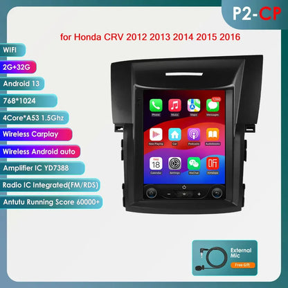 Honda CRV CR-V 2012 - 2016 9.7" Android 14 Carplay Android auto wireless wifi bt gps 4g AUTMCRVVH