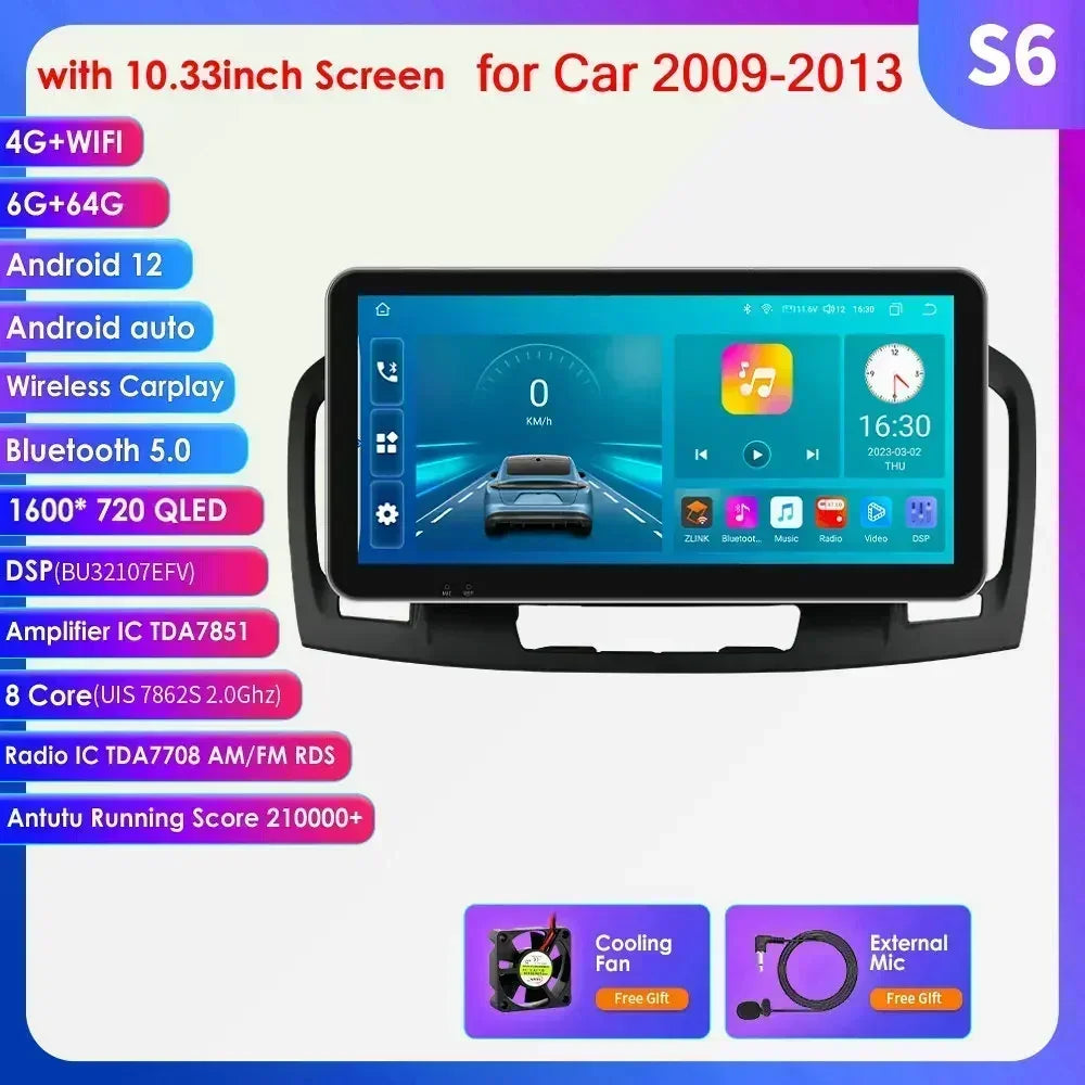 Opel Insignia 2009-2017 9" Android 14 Carplay Android auto wireless wifi bt gps 4g  AUTM9ZD8