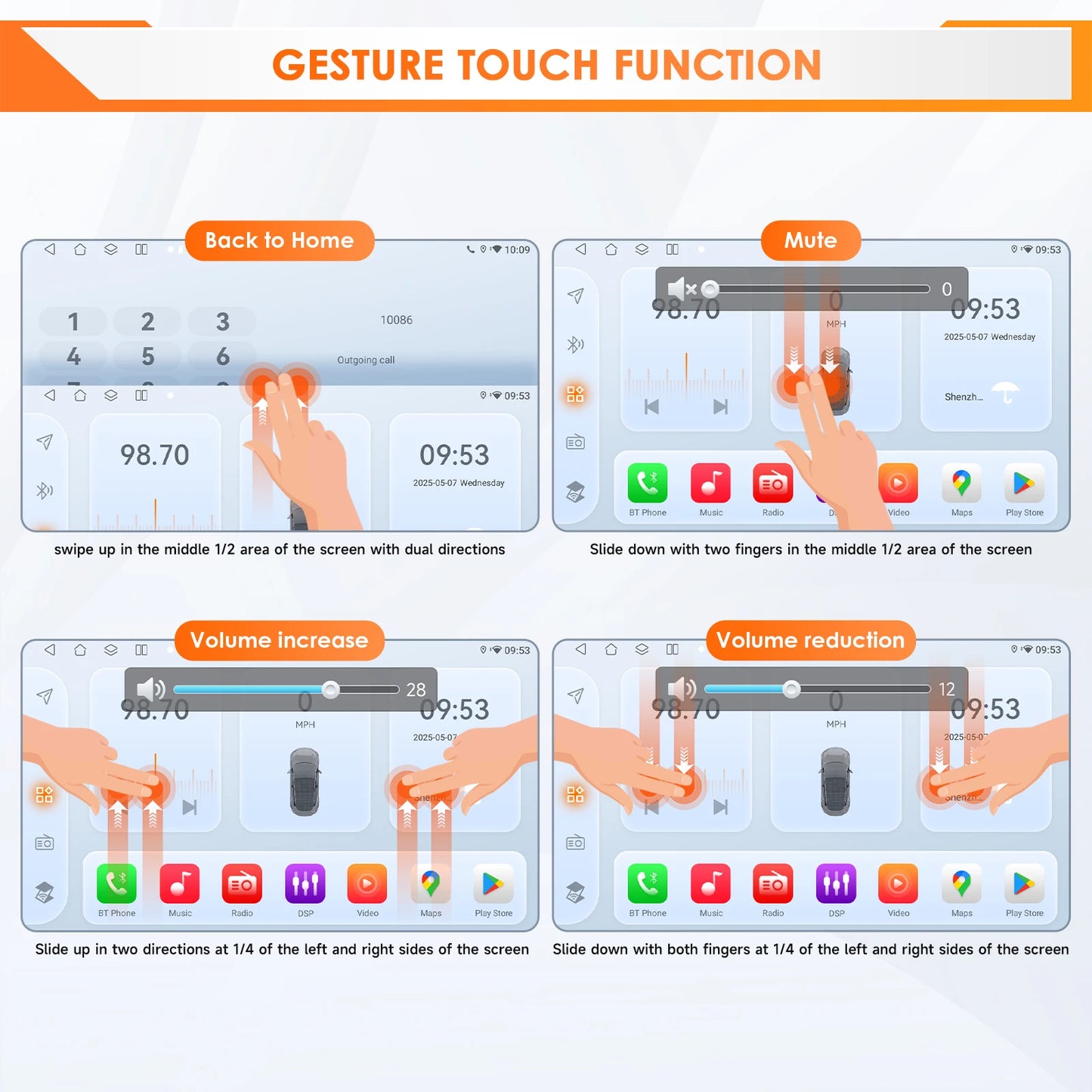 Volkswagen VW Sharan SEAT Alhambra 7N 2010-2022 Multimedia Player GPS Carplay Android auto wireless 4G WiFi Video AUTMJ9HF