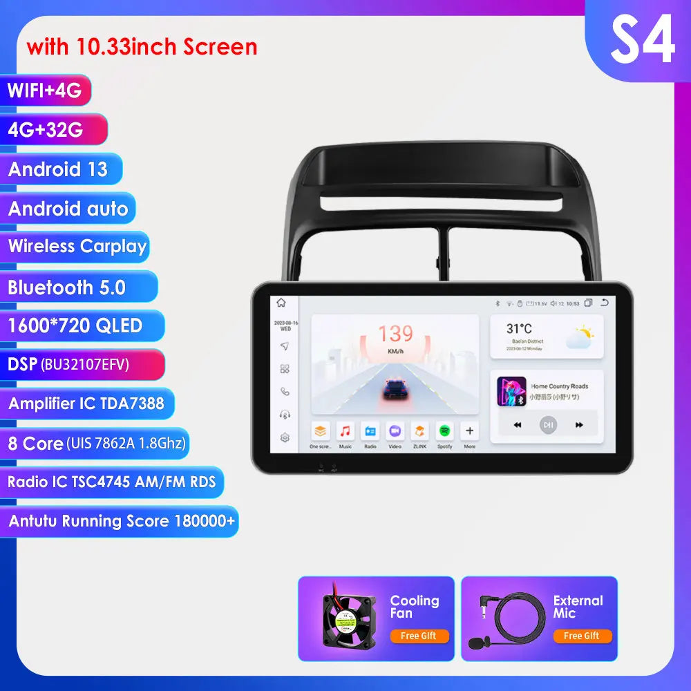 Fiat Grande Punto Linea 2007 - 2012 9" Android 14 Carplay Android auto wireless wifi bt gps 4g  AUTMV7JC