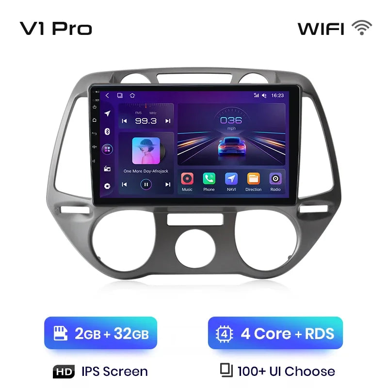 Hyundai i20 2008 - 2014  9" ANDROID 12 wireless CarPlay Android Auto GPS WIFI BT USB AUTMHYIAR