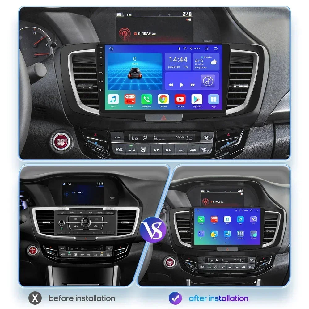 Honda ACCORD 9 2.0L 2.4L 2012  -2018  9"  Android 14 Carplay Android auto wireless wifi bt gps 4g  AUTMA22DH