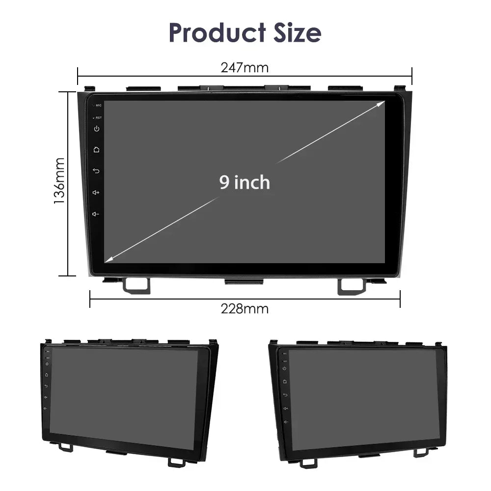 Honda CRV CR-V 2007-2011 9" Android 14 Carplay Android auto wireless wifi bt gps 4g AUTML773G