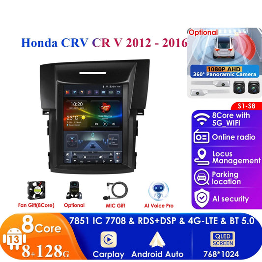 Honda CRV CR-V 2012 - 2016 9.7" Android 14 Carplay Android auto wireless wifi bt gps 4g AUTMCRVVH