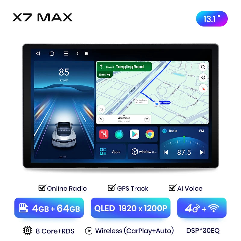 Mercedes Benz Smart 2016 11,5 / 13.1 QLED CarPlay Android Wireless DSP SWC RDS GPS AUTM7GJT