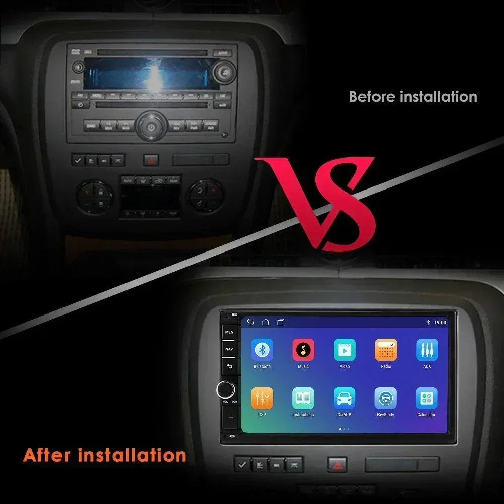 Universale 2 DIN 7" Android 14 Carplay Android auto wireless wifi bt gps 4g AUTMJHU9