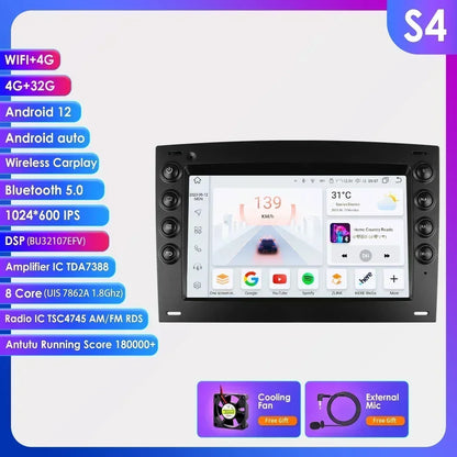 Renault Megane 2 2002-2009 7" Android 14 Carplay Android auto wireless wifi bt gps 4g AUTM6WAO