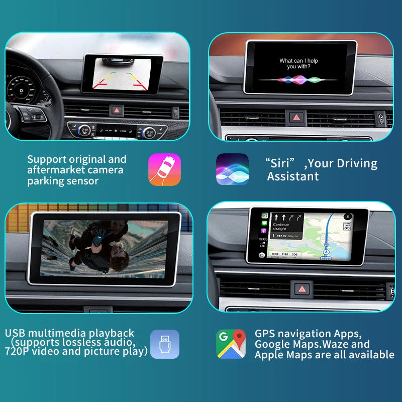 Audi A4 A5 2017-2018 Wireless Apple CarPlay Android Auto  Mirror Link AirPlay gps AUTMAUDA4A5