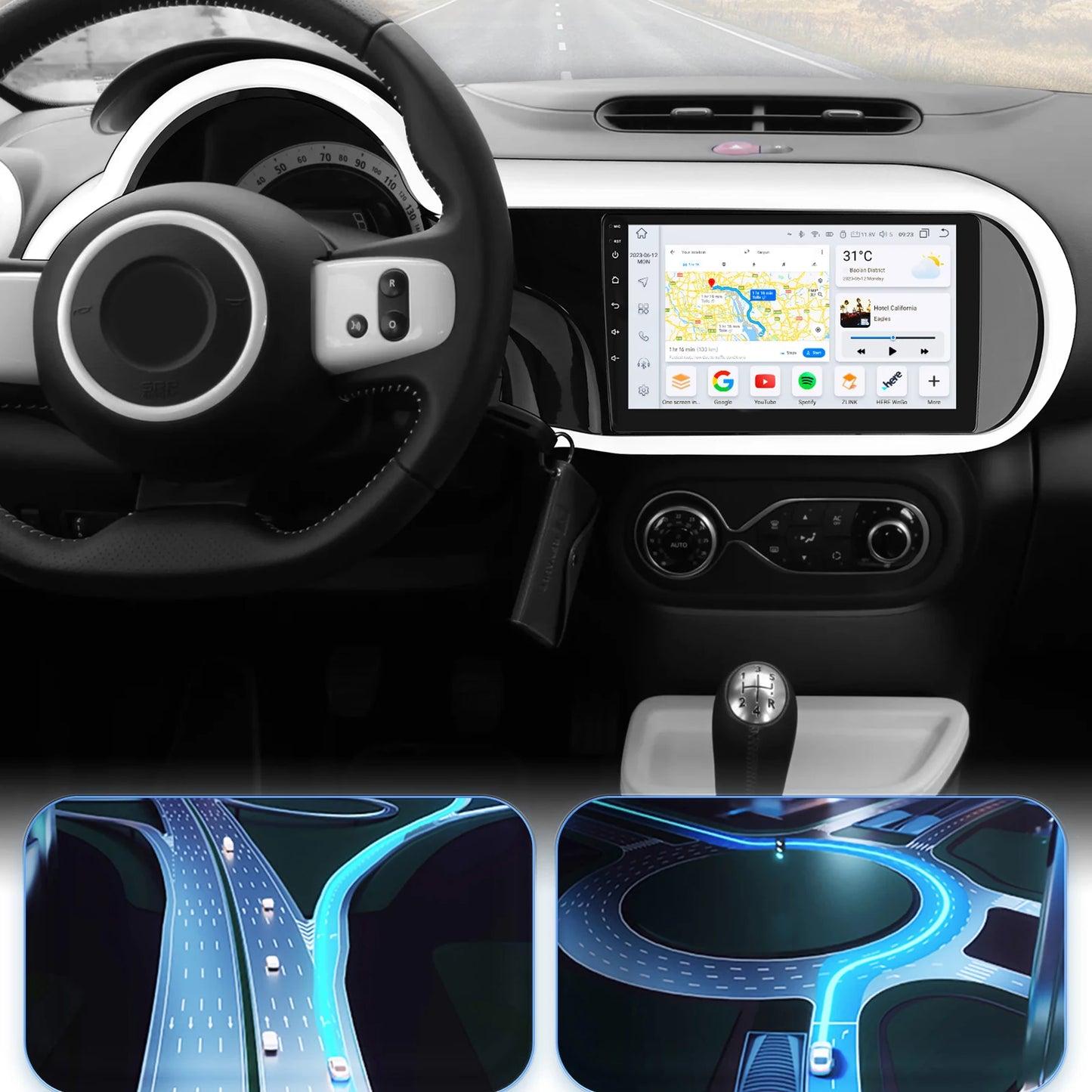 Renault Twingo Ⅲ 2014-2024 9" Android 14 Carplay Android auto wireless wifi bt gps 4g AUTMDPTZ