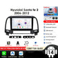 Hyundai Santa Fe 2 2006 - 2012 9" Android 14 Carplay Android auto wireless wifi bt gps 4g  AUTMC8Y7