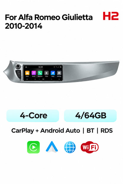 Alfa Romeo Giulietta 2010-2014 10.26" Autoradio  Carplay Android Wireless Auto 4G WIFI RDS BT DSP IPS 1600*600 Touch Display Screen Audio GPS AUTMAFGTRO