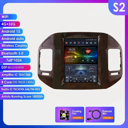 Mitsubishi Pajero V60 V68 V73 1999-2006 9,7" Android 14 Carplay Android auto wireless wifi bt gps 4g  AUTMN48V