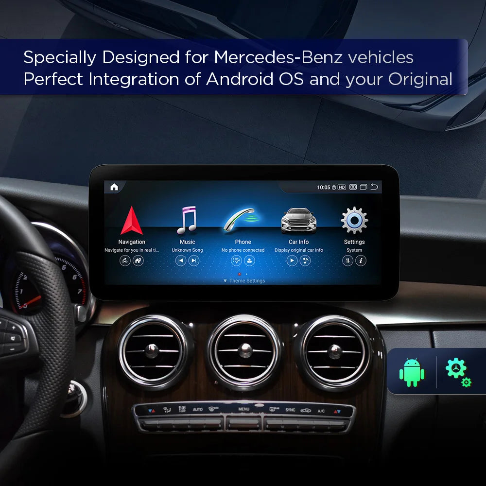 Mercedes W205 X253 NTG 5.1 5.2  12.3'' Android 12 Qualcomm 8+128 Car Radio  Stereo  CarPlay Android Auto  4G QXM2250PM12C5