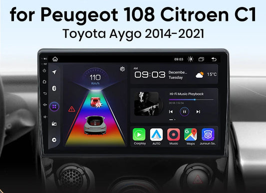 Toyota Aygo 2014 - 2021 9"  Wireless Android Auto Carplay Radio RDS WIFI BT GPS 4G Car Multimedia AUTMPEGCIT3
