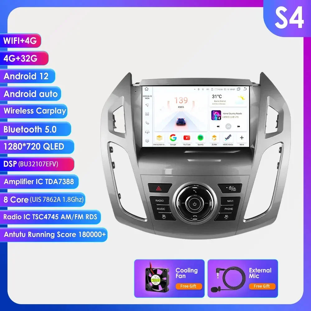 Ford Transit / Tourneo Connect 2013 - 2018 9" Android 14 Carplay Android auto wireless wifi bt gps 4g AUTMZ3HA