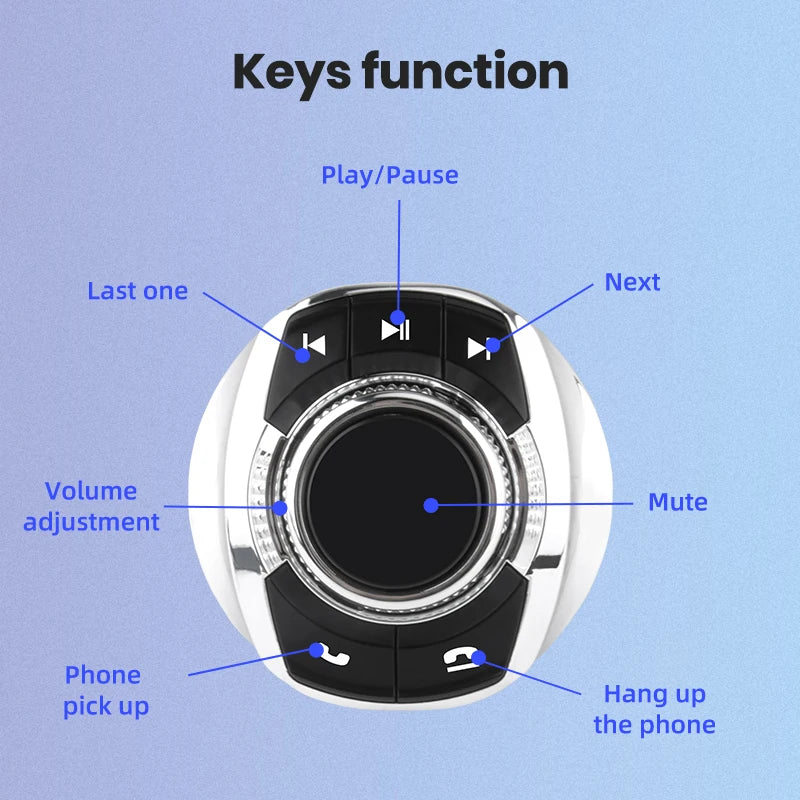 Pulsanti di controllo  wireless  universale per autoradio Android con  8 funzioni a Forma di tazza con luce a LED AUTMPSTCUN