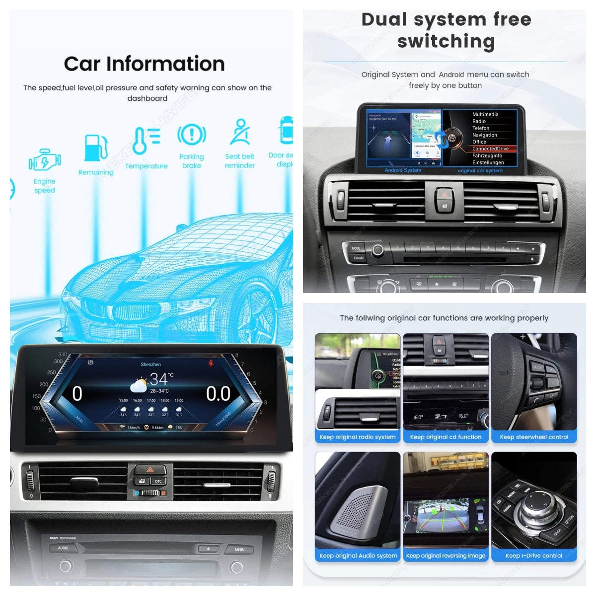 BMW X1 X2 F48 F49 F39 2016-2020 NBT EVO 10,25"  Qualcomm 668/680 Wireless CarPlay Android Auto  Multimedia   HD 1920*720 QLED Dual BT 4G LTE Supporta 360 Camera AHD WIFI  AUTM5B86
