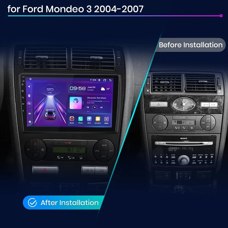 Ford Mondeo 3 2004 - 2007 V1 Plus Car Radio RDS WIFI BT GPS   wireless CarPlay Android Auto  intelligent systems AUTMKSDF2
