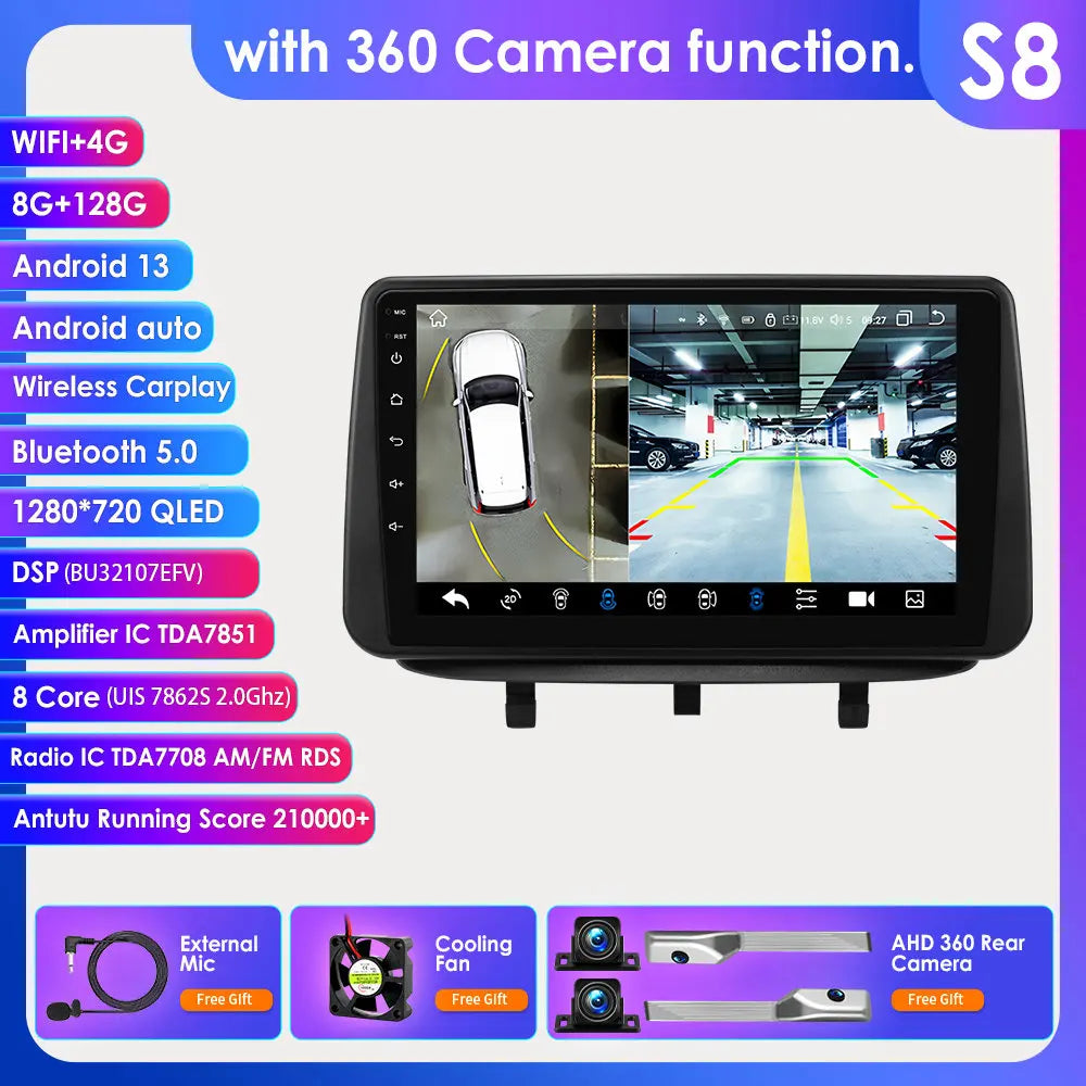 Opel Meriva B 2009-2014 9" Android 14 Carplay Android auto wireless wifi bt gps 4g  AUTMJY5X