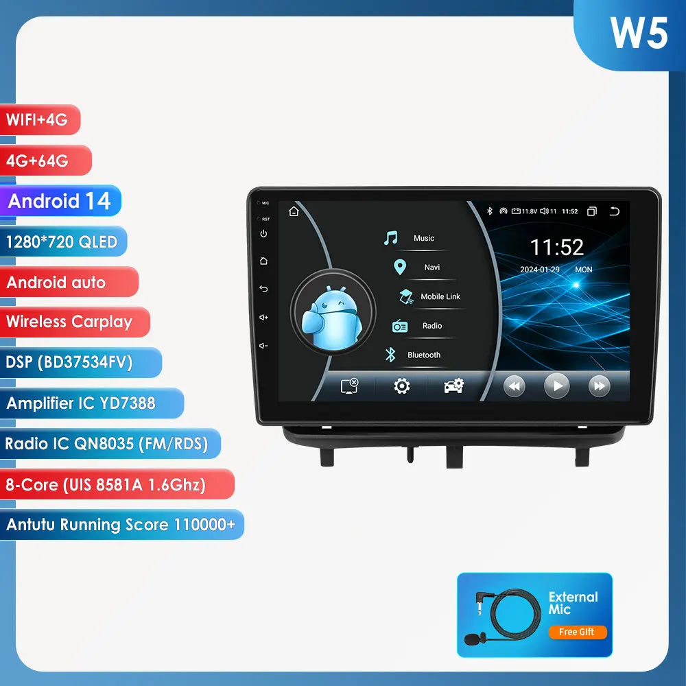 Opel Corsa D 2007-2012 Hatchback Van 9" Android 14 Carplay Android auto wireless wifi bt gps 4g AUTMVINX