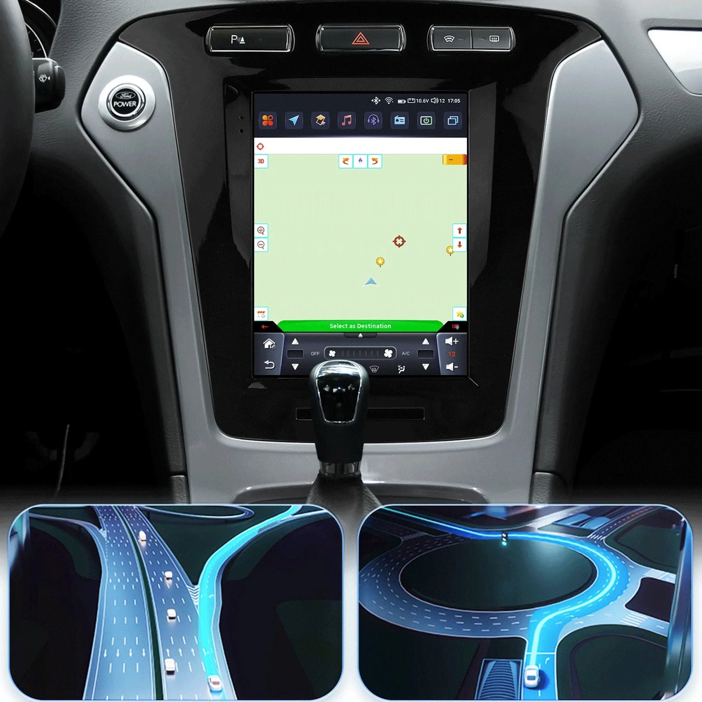 Ford Mondeo MK4 / Galaxy 2011-2013 9,7" Android 14 Carplay Android auto wireless wifi bt gps 4g  AUTMDQYD