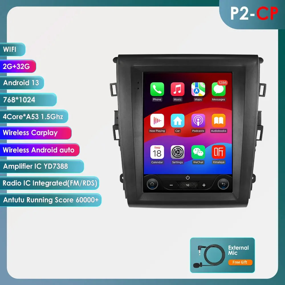 Ford Fusion/Mondeo MK5 2013-2019 9,7" Android 14 Carplay Android auto wireless wifi bt gps 4g  AUTMZL3K