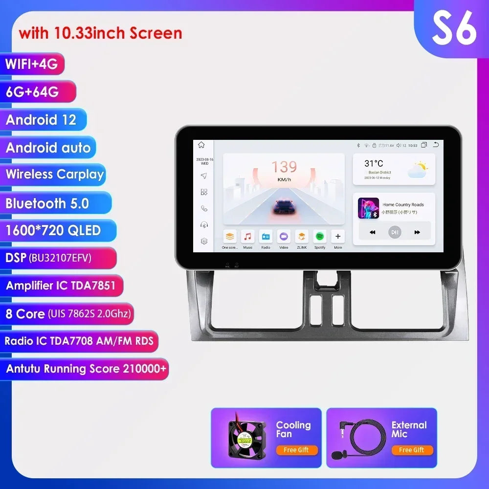 Volvo XC60 2008 - 2017 9" Android 14 Carplay Android auto wireless wifi bt gps 4g AUTMLM13