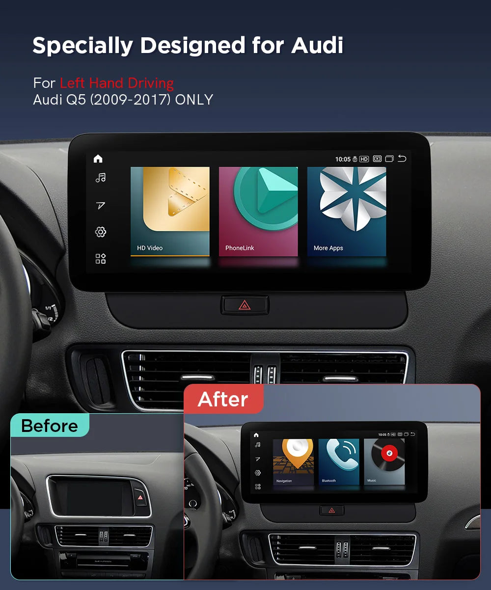 Audi Q5 12.3'' Android 12 Car Radio For  Octa Core 8+128 Stereo with 4G QXA22UCMPA12Q5L