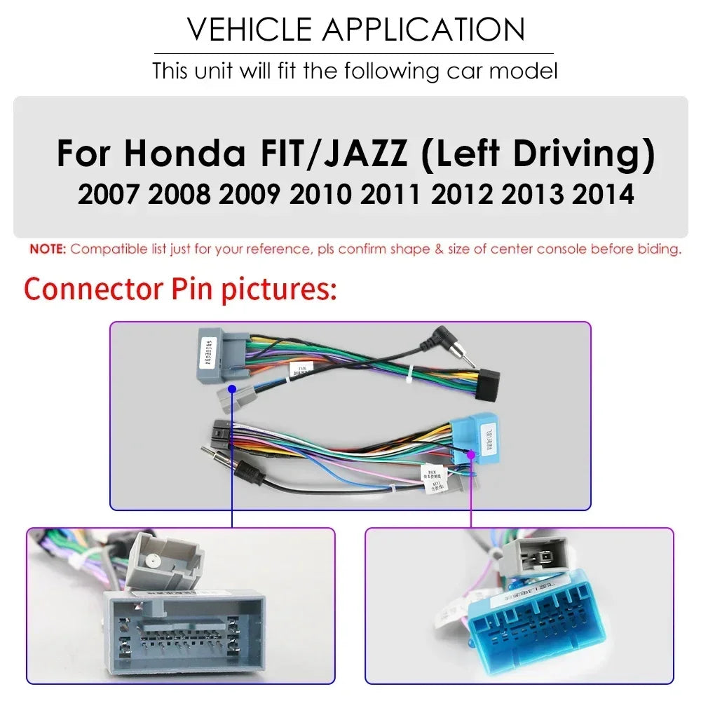 HONDA FIT JAZZ 2007-2013 9" Android 14 Carplay Android auto wireless wifi bt gps 4g  AUTMJZFHD