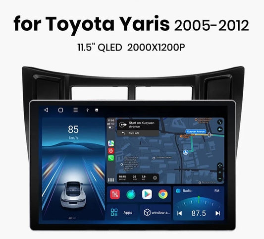 Toyota Yaris 2005 - 2012 X7 PRO 11.5“ 2K AI Voice Wireless CarPlay Android Auto Car Radio RDS WIFI GPS BT  Multimedia autoradio AUTMTYTY13