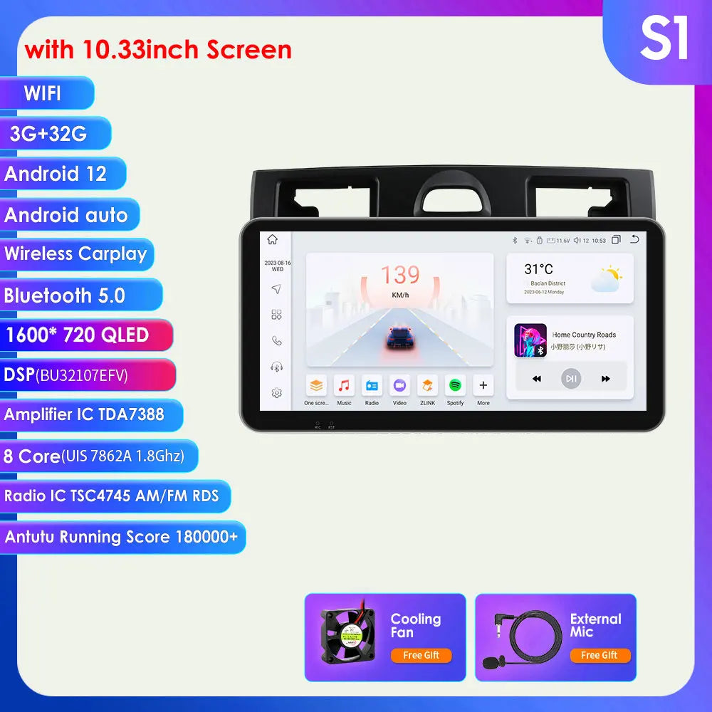 Ford Fiesta Mk VI 5 Mk5 2002 - 2008 9" Android 14 Carplay Android auto wireless wifi bt gps 4g  AUTMRL7L