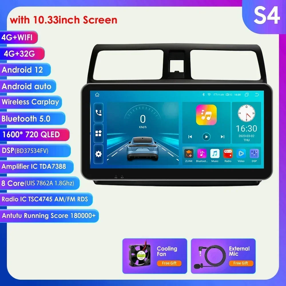 Suzuki Swift 2005-2010 9" Android 14 Carplay Android auto wireless wifi bt gps 4g AUTMTSDHF