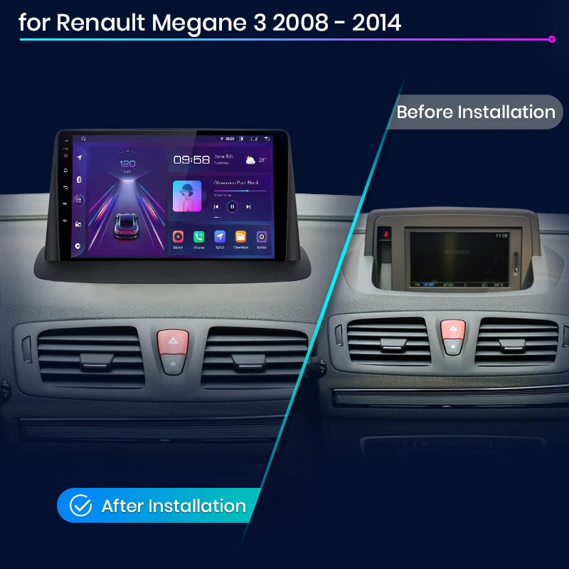 Renault Megane 3 2008 - 2014 V1 AI Voice Wireless CarPlay Android Auto Radio RDS WIFI GPS BT  4G Car Multimedia GPS 2din autoradio AUTMRENMG3
