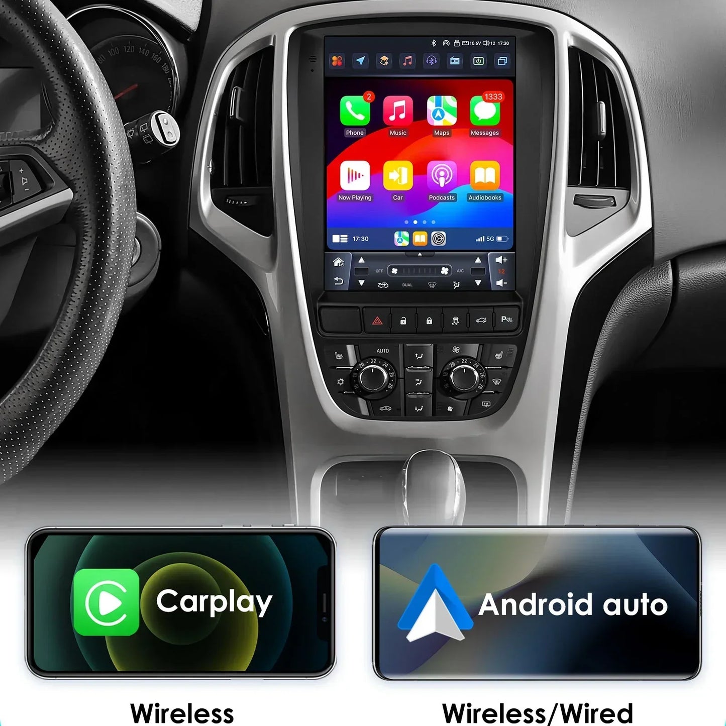 Opel Astra J Vauxhall Buick Verano 2009-2013 9,7" Android 14 Carplay Android auto wireless wifi bt gps 4g  AUTMPT97