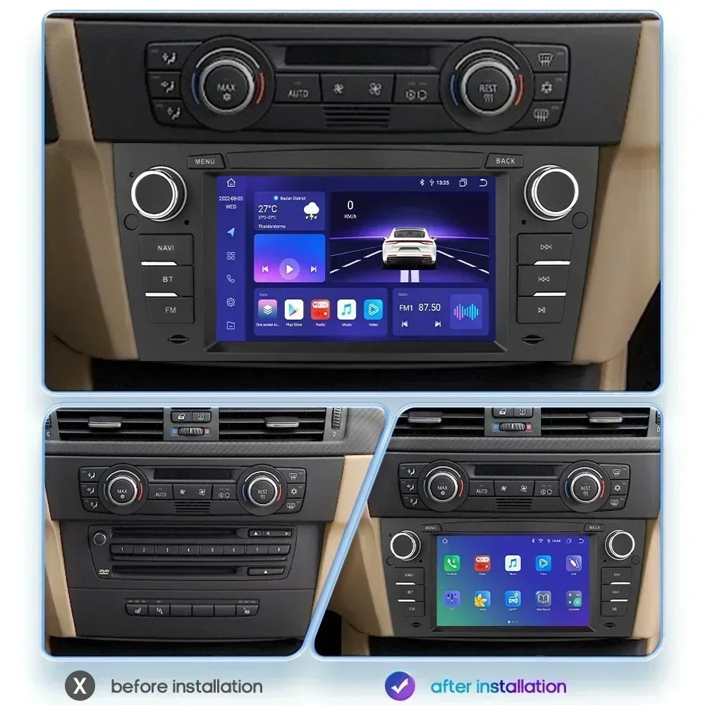 BMW E90/E91/E92/E93 3 Series 2006-2012 7" Android 14 Carplay Android auto wireless wifi bt gps 4g  AUTM70P3