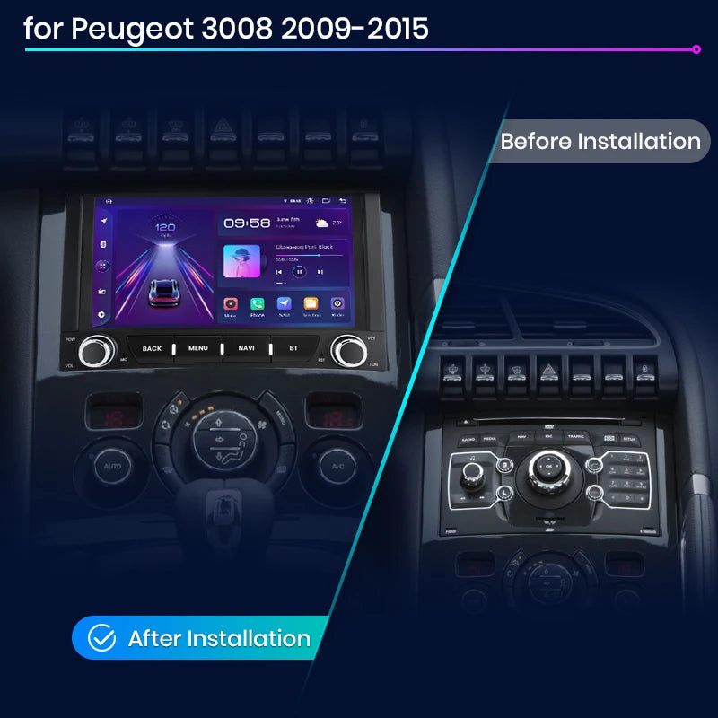 Peugeot 3008 2009 - 2015 7"  wireless CarPlay Android Radio RDS wifi bt gps USB AUTMPEG7P