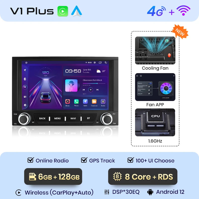 Peugeot 3008 2009 - 2015 7"  wireless CarPlay Android Radio RDS wifi bt gps USB AUTMPEG7P