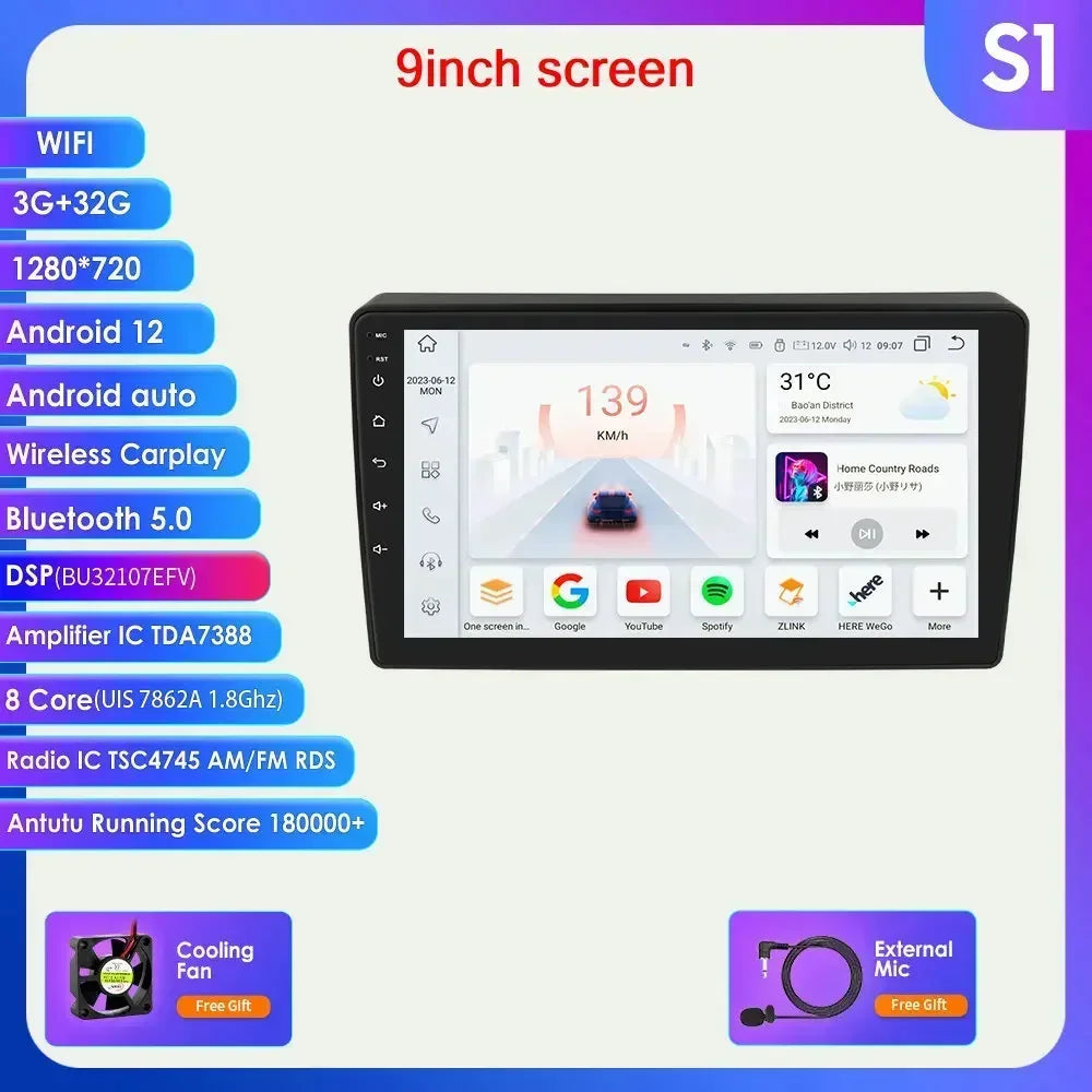 Citroen Berlingo 2 B9 / Peugeot Partner 2008-2019 9" Android 14 Carplay Android auto wireless wifi bt gps 4g  AUTM8CQ4