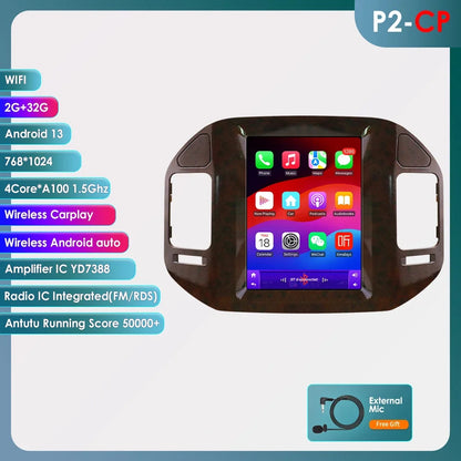 Mitsubishi Pajero V60 V68 V73 1999-2006 9,7" Android 14 Carplay Android auto wireless wifi bt gps 4g  AUTMN48V
