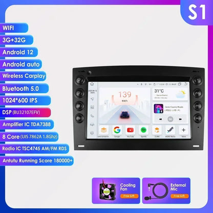 Renault Megane 2 2002-2009 7" Android 14 Carplay Android auto wireless wifi bt gps 4g AUTM6WAO