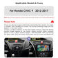 Honda Civic 9 FK FB 2012 - 2017 9" Android 14 Carplay Android auto wireless wifi bt gps 4g AUTMSGOW