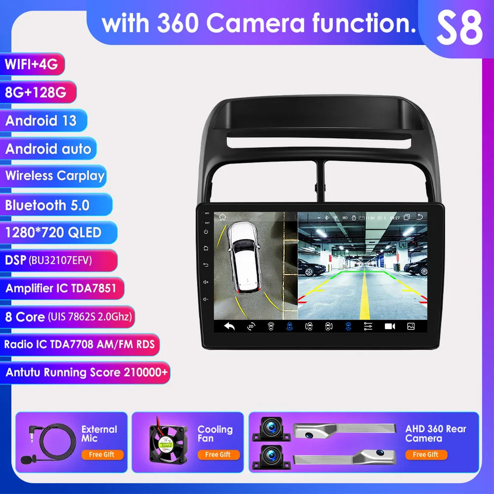 Fiat Grande Punto Linea 2007 - 2012 9" Android 14 Carplay Android auto wireless wifi bt gps 4g  AUTMV7JC
