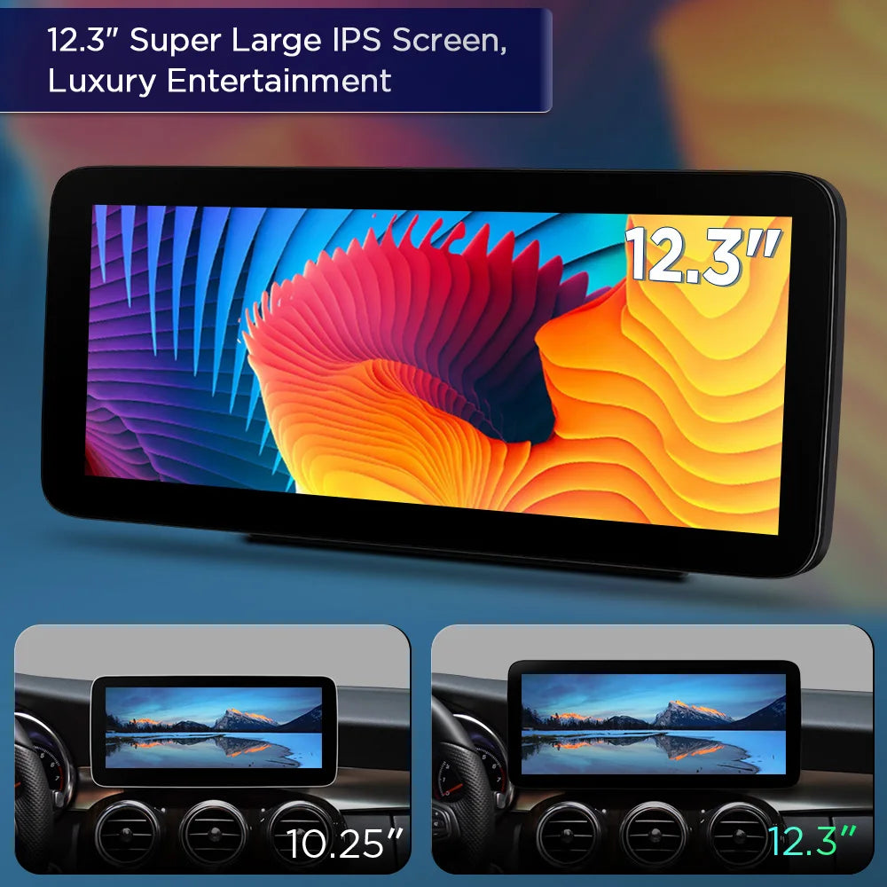 Mercedes W205 X253 NTG 5.1 5.2  12.3'' Android 12 Qualcomm 8+128 Car Radio  Stereo  CarPlay Android Auto  4G QXM2250PM12C5