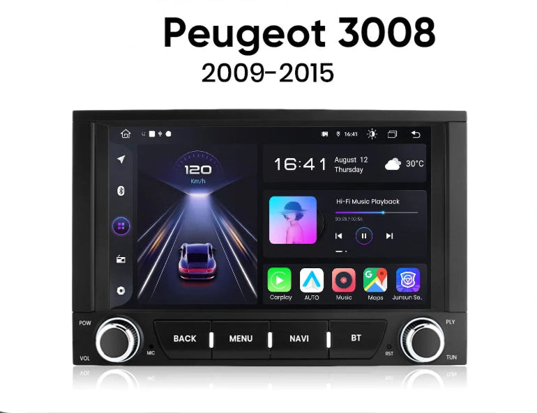 Peugeot 3008 2009 - 2015 7"  wireless CarPlay Android Radio RDS wifi bt gps USB AUTMPEG7P
