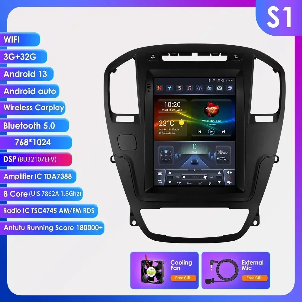 Opel Insignia Buick Regal 2008-2013 9,7" Android 14 Carplay Android auto wireless wifi bt gps 4g  AUTMR7CU