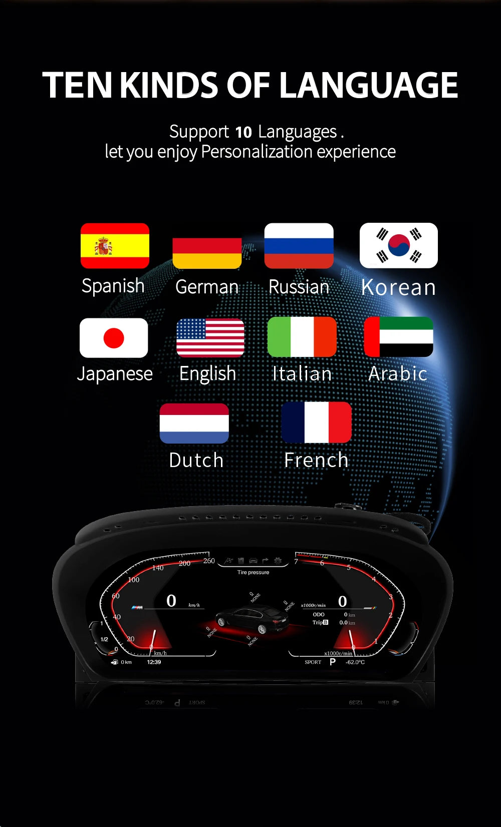 BMW 3 Series E90 E91 E92 E93 12.3" Quadrante digitale lcd AUTMBMWE9023
