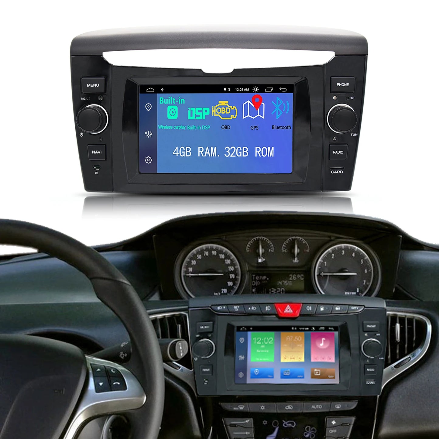 LANCIA YPSILON 2012-2020 Android 13 7" 4/32 GB Octacore wireless  Carplay Android autowifi gps bt usb radio rds  AUTMLLYNV